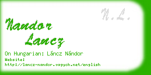 nandor lancz business card