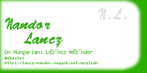 nandor lancz business card